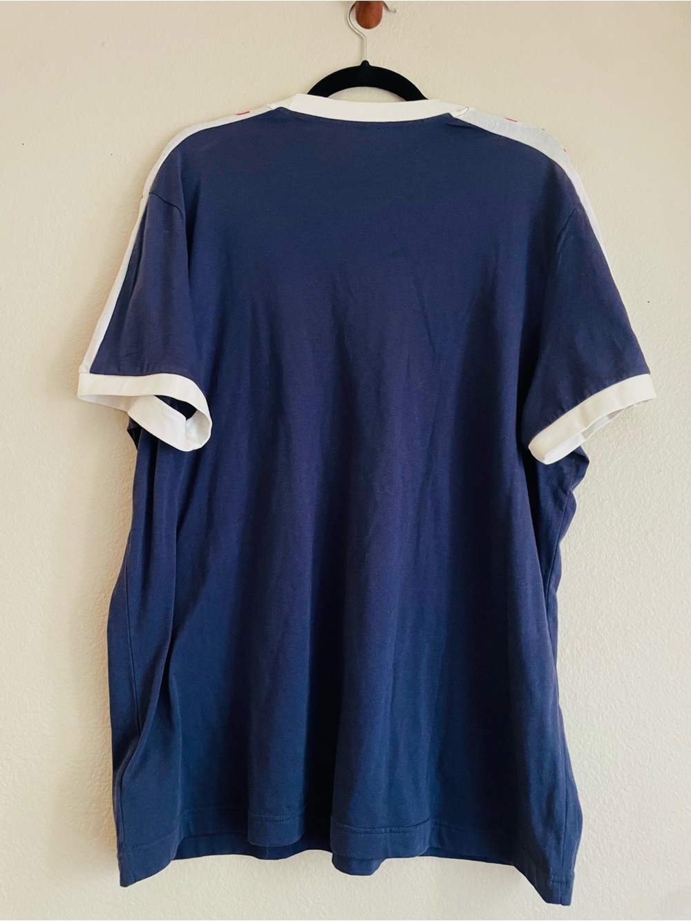 Reebok Navy Short-Sleeve Tee with White Trim and Red Shoulder Logo - Picture 3 of 3